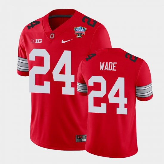 #24 Shaun Wade 2021 Sugar Bowl OSU Buckeyes Player Mens Scarlet Jersey 511605-359