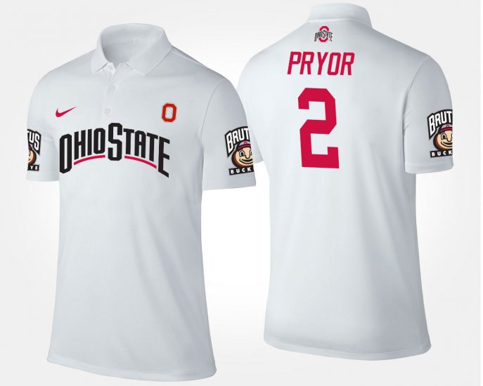 #2 Terrelle Pryor Name and Number OSU Men\'s White Polo 194228-637