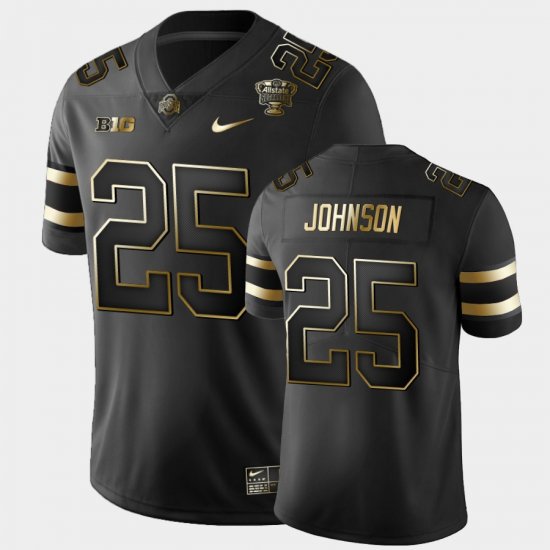 #25 Xavier Johnson 2021 Sugar Bowl OSU Golden Edition Men\'s Black Jersey 507737-369