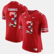 #3 Michael Thomas Pictorial Fashion OSU Buckeyes Men Scarlet Jersey 838778-927