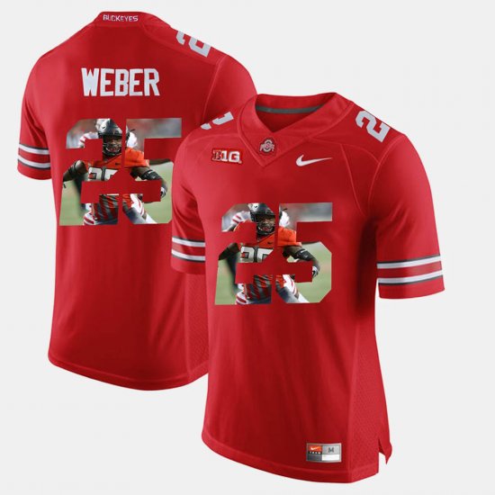 #25 Mike Weber Pictorial Fashion Ohio State Men\'s Scarlet Jersey 374160-148