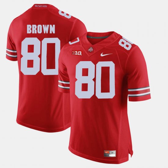 #80 Noah Brown Alumni Football Game Ohio State Mens Scarlet Jersey 259396-770