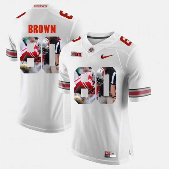 #80 Noah Brown Pictorial Fashion OSU Buckeyes Men\'s White Jersey 755671-401