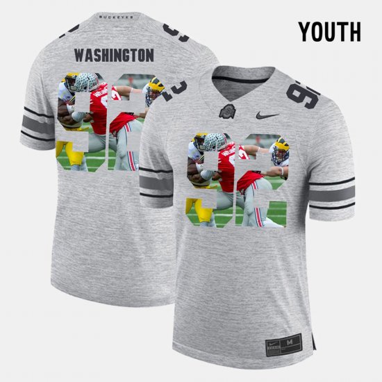 #9 Adolphus Washington Pictorital Gridiron Fashion Ohio State Pictorial Gridiron Fashion Youth Gray Jersey 179411-705