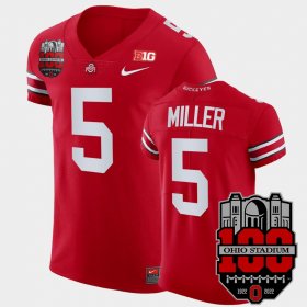 #5 Braxton Miller College Football OSU Buckeyes 100th Year Stadium Anniversary Big Ten MVP Men's Scarlet Jersey 318126-752