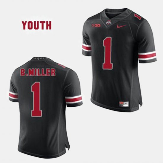 #1 Braxton Miller College Football Ohio State Youth Black Jersey 981506-584