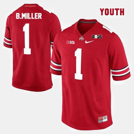 #1 Braxton Miller College Football OSU Youth Red Jersey 334859-601