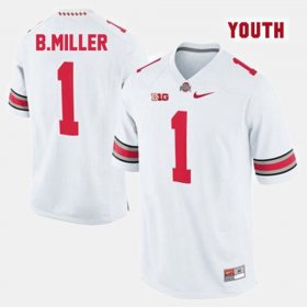 #1 Braxton Miller College Football Ohio State Buckeyes Youth White Jersey 439428-855 #1 Braxton Miller College Football Ohio State Buckeyes Youth White Jersey 439428-855