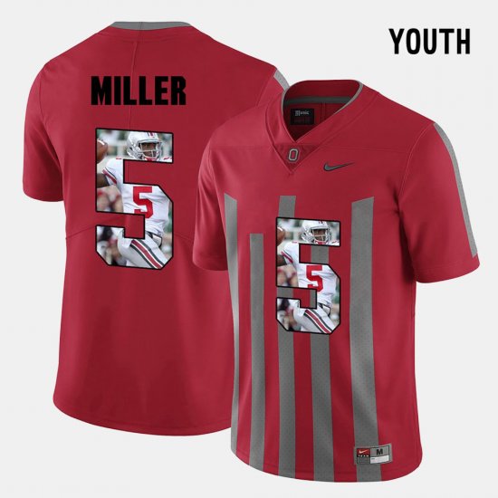 #5 Braxton Miller Pictorial Fashion OSU Youth Red Jersey 218820-481
