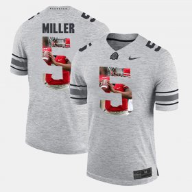 #5 Braxton Miller Pictorital Gridiron Fashion Ohio State Pictorial Gridiron Fashion Men Gray Jersey 160622-569