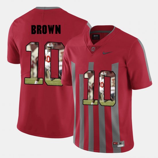 #10 CaCorey Brown Pictorial Fashion OSU Buckeyes Mens Red Jersey 686400-357