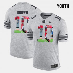 #10 CaCorey Brown Pictorital Gridiron Fashion OSU Buckeyes Pictorial Gridiron Fashion Youth Gray Jersey 415495-808