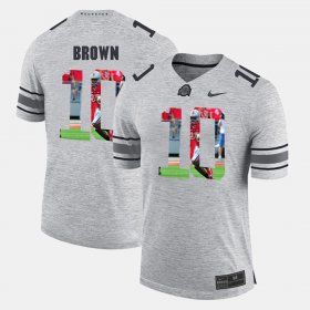 #10 CaCorey Brown Pictorital Gridiron Fashion OSU Buckeyes Pictorial Gridiron Fashion Men Gray Jersey 263388-131