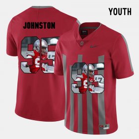 #95 Cameron Johnston Pictorial Fashion Ohio State Youth Red Jersey 486235-733