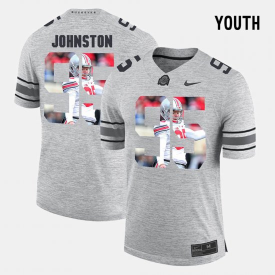 #95 Cameron Johnston Pictorital Gridiron Fashion OSU Pictorial Gridiron Fashion Youth Gray Jersey 209014-540