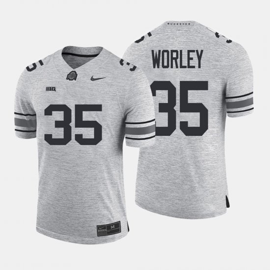 #35 Chris Worley Gridiron Gray Limited Ohio State Men Gray Jersey 608573-411