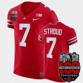 #7 C.J. Stroud College Football OSU Buckeyes 100th Year Stadium Anniversary Elite Football Men's Scarlet Jersey 219690-428 #7 C.J. Stroud College Football OSU Buckeyes 100th Year Stadium Anniversary Elite Football Men's Scarlet Jersey 219690-428