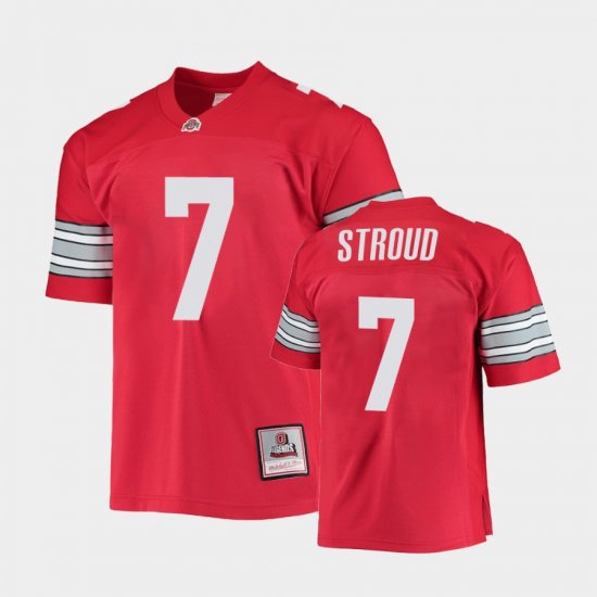 #7 C.J. Stroud College Football Ohio State 1995 Authentic Throwback Legacy Mens Scarlet Jersey 945468-794