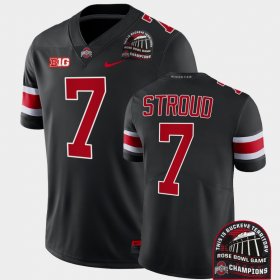 #7 C.J. Stroud College Football OSU 2022 Rose Bowl Champions CFP Men Black Jersey 433155-629