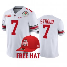 #7 C.J. Stroud College Football Ohio State 2022 Rose Bowl Playoff Men White Jersey 712954-791
