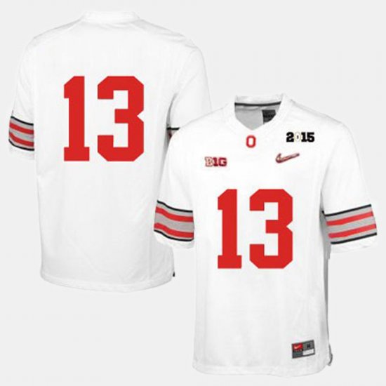 #13 College Football OSU Mens White Jersey 617775-317