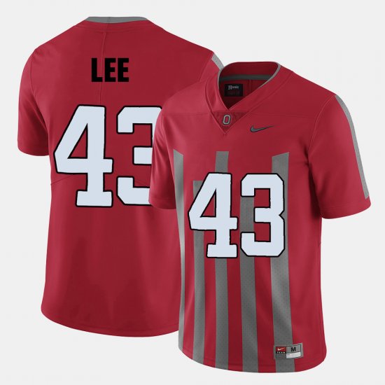 #43 Darron Lee College Football Ohio State Men Red Jersey 843923-561