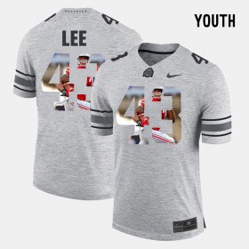 #43 Darron Lee Pictorital Gridiron Fashion Ohio State Buckeyes Pictorial Gridiron Fashion Youth Gray Jersey 388275-710