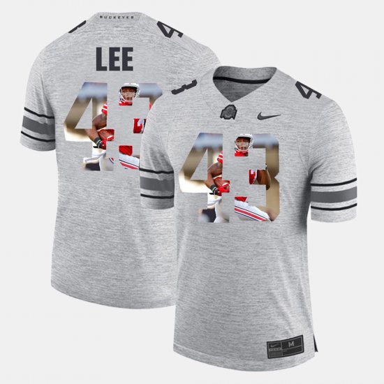 #43 Darron Lee Pictorital Gridiron Fashion Ohio State Pictorial Gridiron Fashion Men Gray Jersey 397650-520