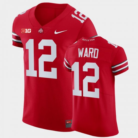 #12 Denzel Ward College Football OSU Elite Men All Scarlet Jersey 273253-528