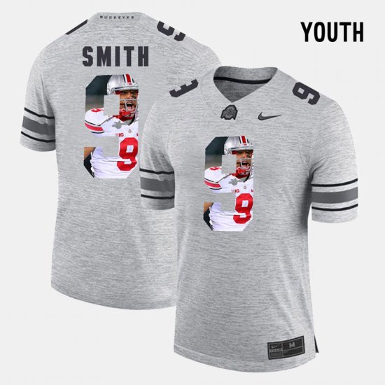 #9 Devin Smith Pictorital Gridiron Fashion Ohio State Pictorial Gridiron Fashion Youth Gray Jersey 657201-356