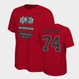 #74 Donovan Jackson 100th Anniversary OSU Buckeyes 100th Year Stadium Anniversary Men Scarlet T-Shirt 824918-113