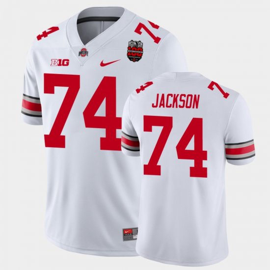 #74 Donovan Jackson 100th Anniversary OSU Buckeyes 100th Year Stadium Anniversary Men\'s White Jersey 659655-274