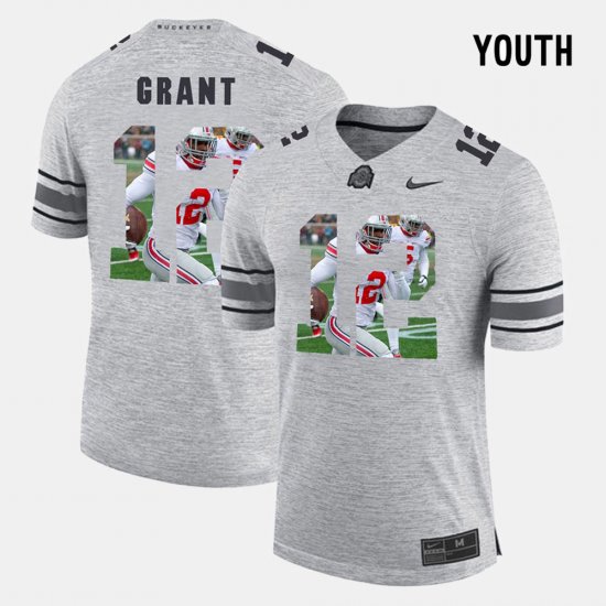#12 Doran Grant Pictorital Gridiron Fashion OSU Buckeyes Pictorial Gridiron Fashion Youth Gray Jersey 805710-818