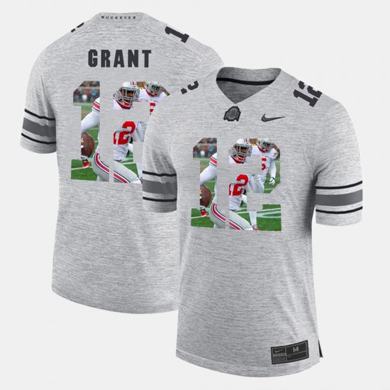 #12 Doran Grant Pictorital Gridiron Fashion Ohio State Pictorial Gridiron Fashion Men\'s Gray Jersey 348170-162