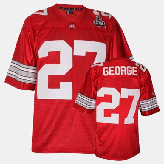 #27 Eddie George College Football Ohio State Men\'s Red Jersey 554750-867