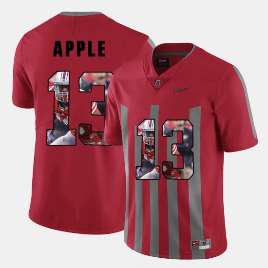 #13 Eli Apple Pictorial Fashion OSU Buckeyes Mens Red Jersey 573417-463