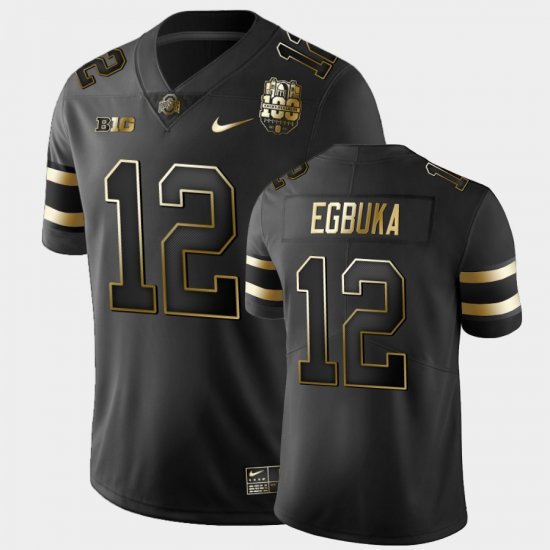 #12 Emeka Egbuka 100th Anniversary Ohio State 100th Year Stadium Anniversary Golden Men Black Jersey 288262-244