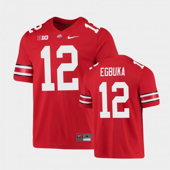 #12 Emeka Egbuka Game Ohio State Men\'s Scarlet Jersey 773956-665