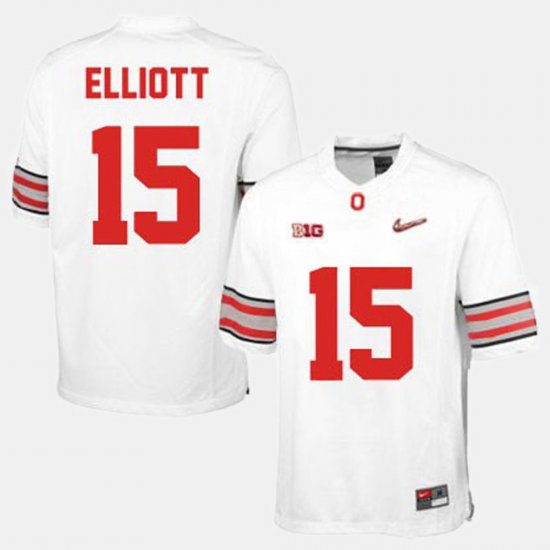 #15 Ezekiel Elliott College Football Ohio State Men White Jersey 176813-675