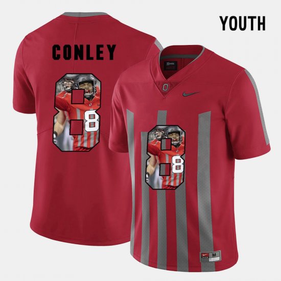 #8 Gareon Conley Pictorial Fashion Ohio State Youth Red Jersey 439523-967