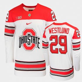 #29 Gustaf Westlund College Hockey OSU Buckeyes Men White Jersey 188187-755
