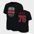 #76 Harry Miller 100th Anniversary OSU Buckeyes 100th Year Stadium Anniversary Mens Black T-Shirt 916552-214
