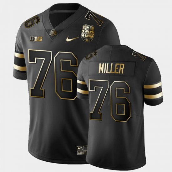 #76 Harry Miller 100th Anniversary Ohio State 100th Year Stadium Anniversary Golden Mens Black Jersey 999517-164
