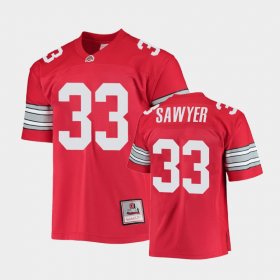 #33 Jack Sawyer College Football Ohio State Buckeyes 1995 Authentic Throwback Legacy Men Scarlet Jersey 983783-734