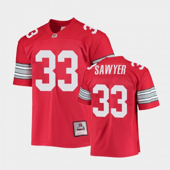 #33 Jack Sawyer College Football Ohio State Buckeyes 1995 Authentic Throwback Legacy Men Scarlet Jersey 983783-734
