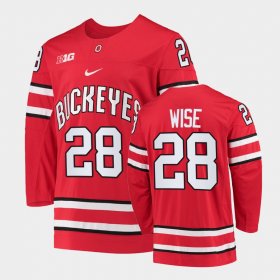 #28 Jake Wise College Hockey OSU Buckeyes Men's Red Jersey 800801-497