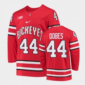 #44 Jakub Dobes College Hockey Ohio State Buckeyes Men Red Jersey 631409-834