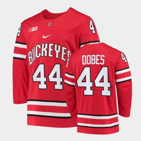 #44 Jakub Dobes College Hockey Ohio State Buckeyes Men Red Jersey 631409-834