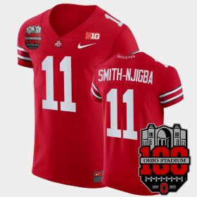 #11 Jaxon Smith-Njigba College Football Ohio State 100th Year Stadium Anniversary Elite Football Men Scarlet Jersey 336790-430