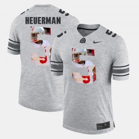 #5 Jeff Heuerman Pictorital Gridiron Fashion OSU Buckeyes Pictorial Gridiron Fashion Mens Gray Jersey 765917-679